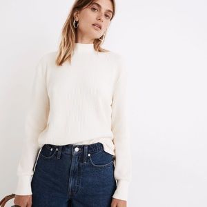 Madewell mock neck waffle sweater xs